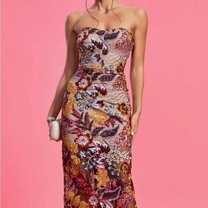 Floral Strapless Dress